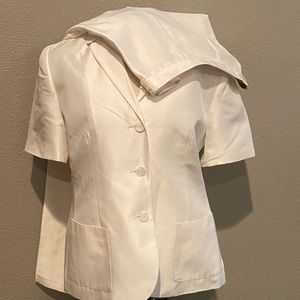 100% silk Josephine Chaus pant suit in dreamy creamy white